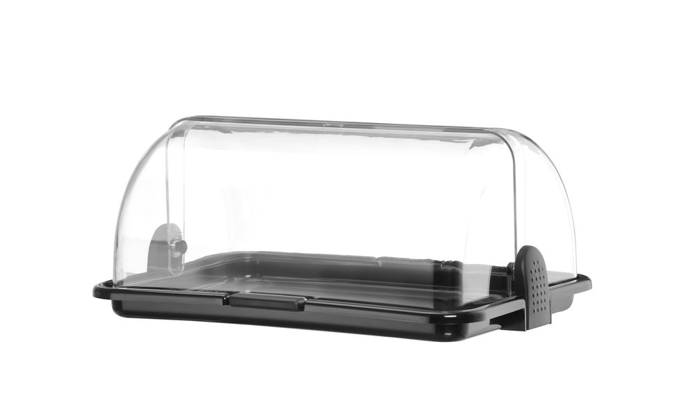 Rolltop-display enkel, sort, 380x260x170 mm – bilde 3