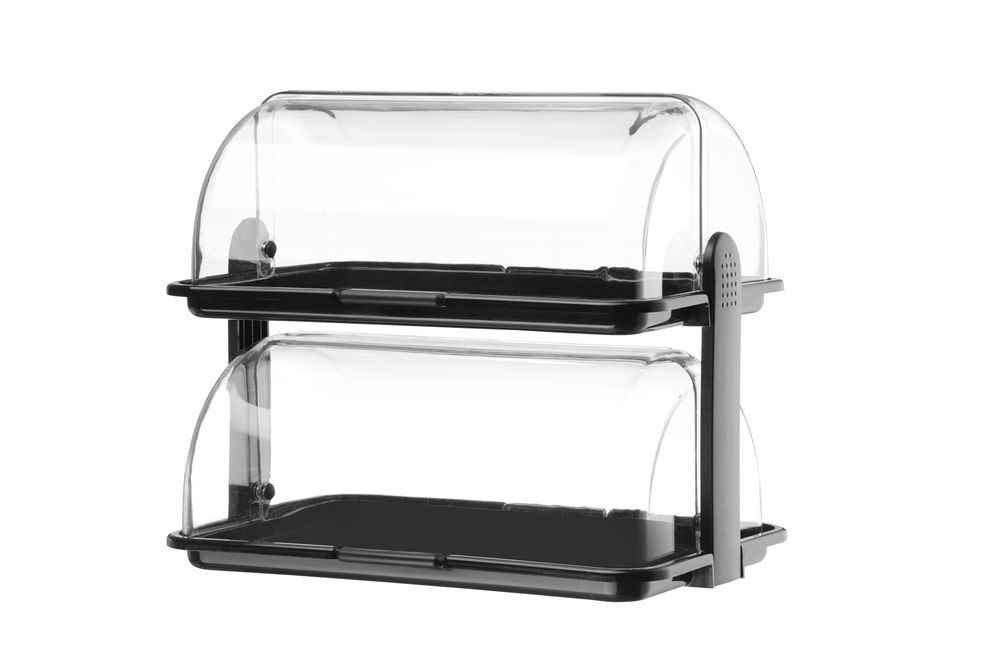 Rolltop-display dobbel, sort, 475x325x415 mm – bilde 3