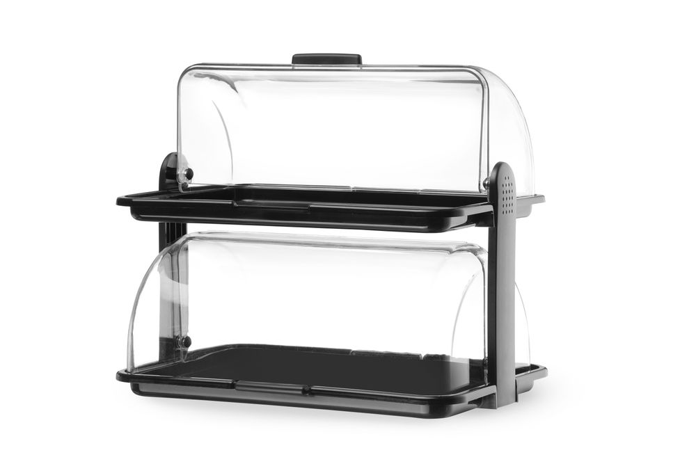 Rolltop-display dobbel, sort, 475x325x415 mm – bilde 4