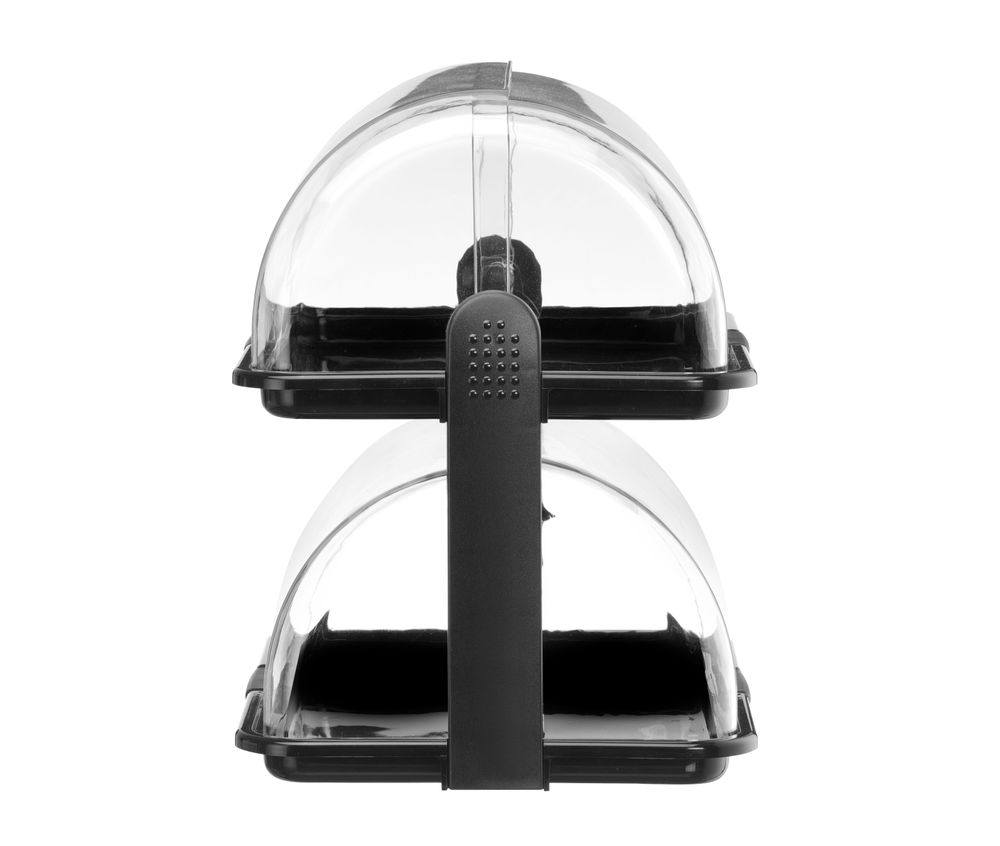 Rolltop-display dobbel, sort, 475x325x415 mm – bilde 5