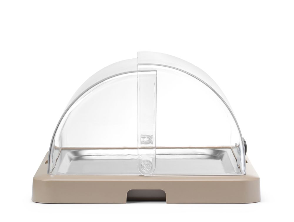 Single roll-top kjøledisplay Duo UNIQ, designet av Robert Bronwasser, Beige, 460x355x(H)220mm