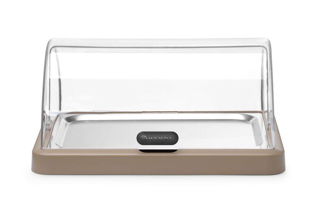 Single roll-top kjøledisplay Duo UNIQ, designet av Robert Bronwasser, Beige, 460x355x(H)220mm
