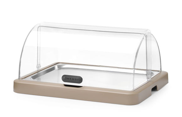 Single roll-top kjøledisplay Duo UNIQ, designet av Robert Bronwasser, Beige, 460x355x(H)220mm