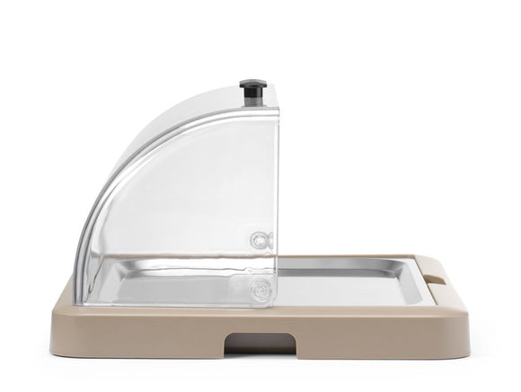 Single roll-top kjøledisplay Duo UNIQ, designet av Robert Bronwasser, Beige, 460x355x(H)220mm