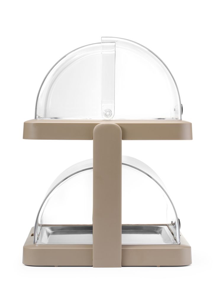 Dobbel roll-top kjøledisplay Duo UNIQ, designet av Robert Bronwasser, Beige, 480x355x(H)480mm