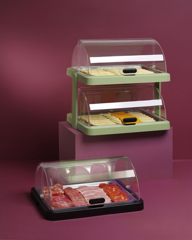 Dobbel roll-top kjøleskjerm Duo UNIQ, designet av Robert Bronwasser, Grønn, 480x355x(H)480mm