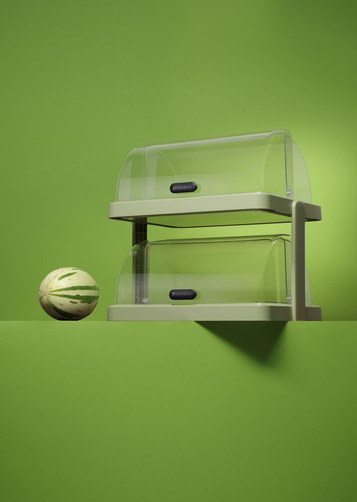 Dobbel roll-top kjøleskjerm Duo UNIQ, designet av Robert Bronwasser, Grønn, 480x355x(H)480mm