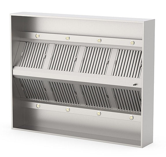 VENTILASJONSHETTE MIDT STILT V- DOBBELTFILTER OG BELYSNING