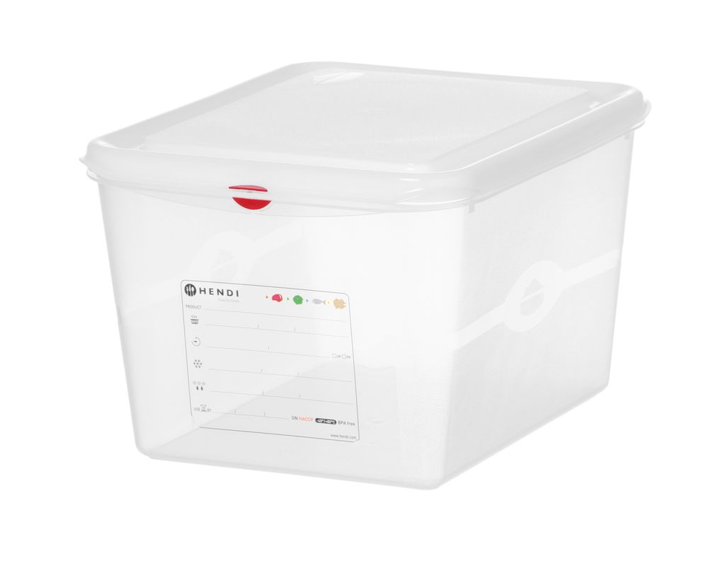 GN-beholder 1/2 polypropylen, 12,5L, transparent, 200 mm