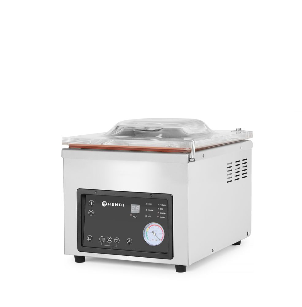 Vakuumkammerpakkemaskin, tetningslist 260 mm, 230V/370W, 330x480x(H)360mm
