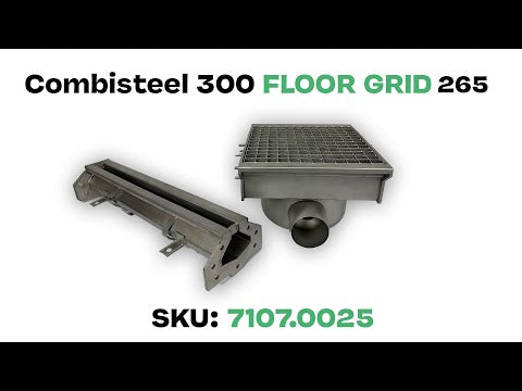 Rustfritt stål avløp 300x265 med 2 utganger for slisskanal – bilde 11