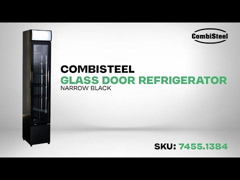 Kjøleskap med glassdør, smalt, sort, 360x422x1880 mm – bilde 11
