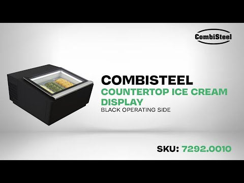 Iskremdisplay for benk, sort, åpnes på betjeningssiden, 670x750x375 mm – bilde 14