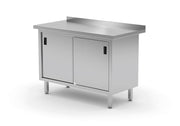 Arbeidsbord med skap/skyvedører - sveiset, 800x600X (H) 850mm - for Storkjøkken - XL - Storkjøkken