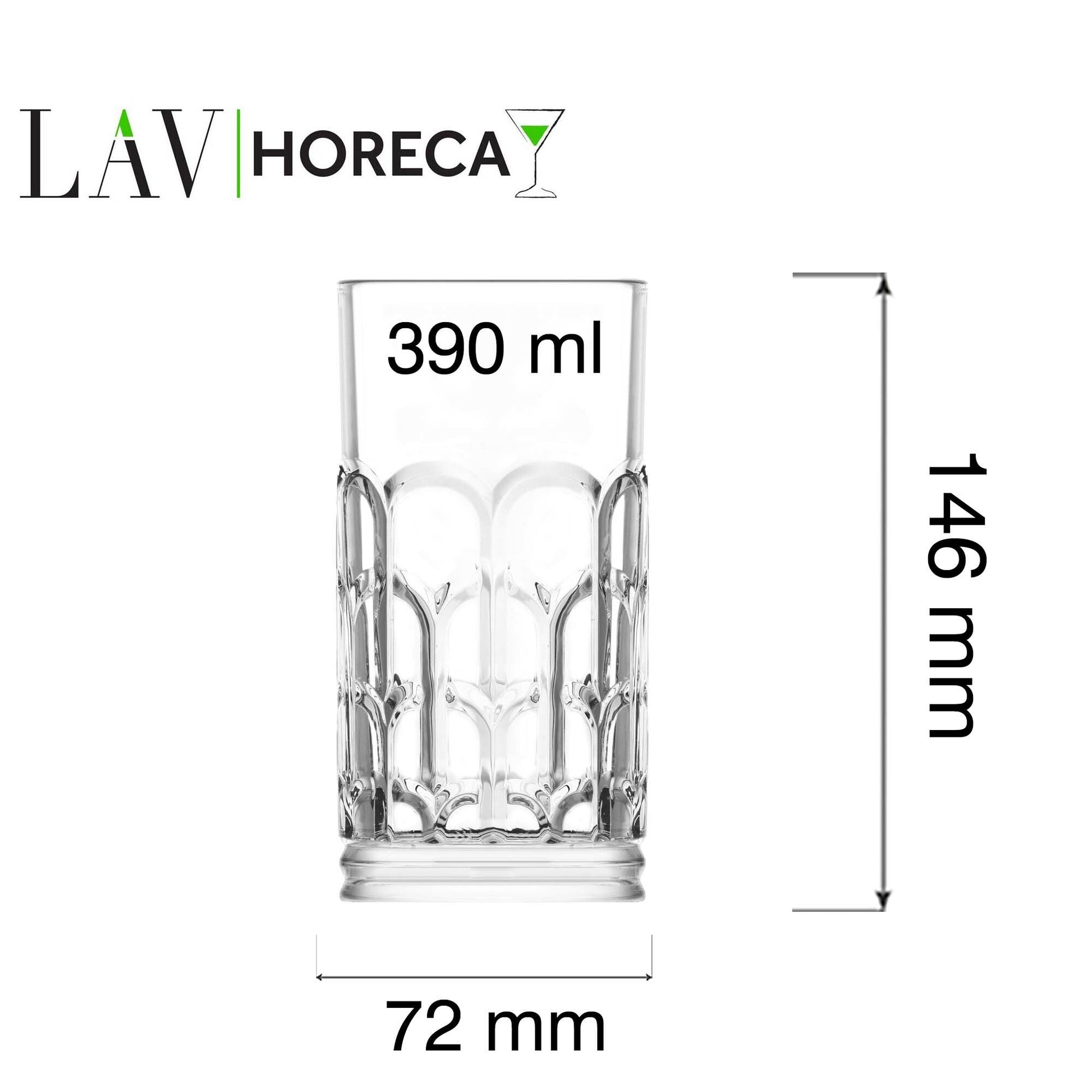Archie longdrinkglass, 390 ml, LAV, Min. kjøp: 12 - for Storkjøkken - XL - Storkjøkken