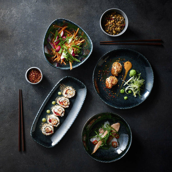 Astro Metallic Blå Rektangulær Tallerken, 300x150mm, Min. kjøp: 6 - for Storkjøkken - XL - Storkjøkken