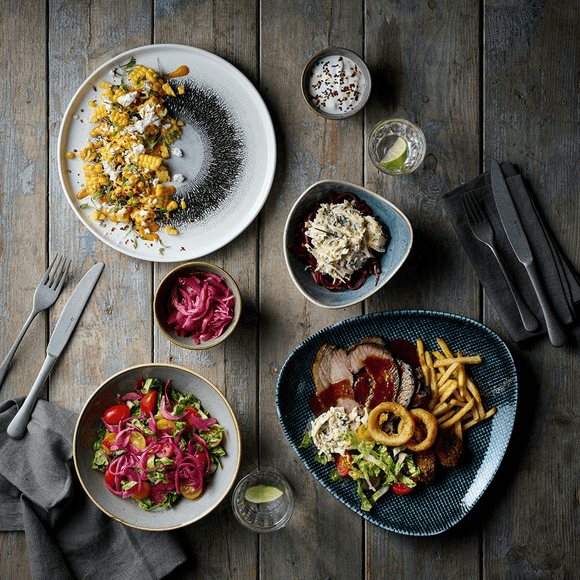 Astro metallisk blå trekantplate, 270 mm, Min. kjøp: 6 - for Storkjøkken - XL - Storkjøkken