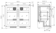Backbar cooler sort 2 helt glassdører - for Storkjøkken - XL - Storkjøkken