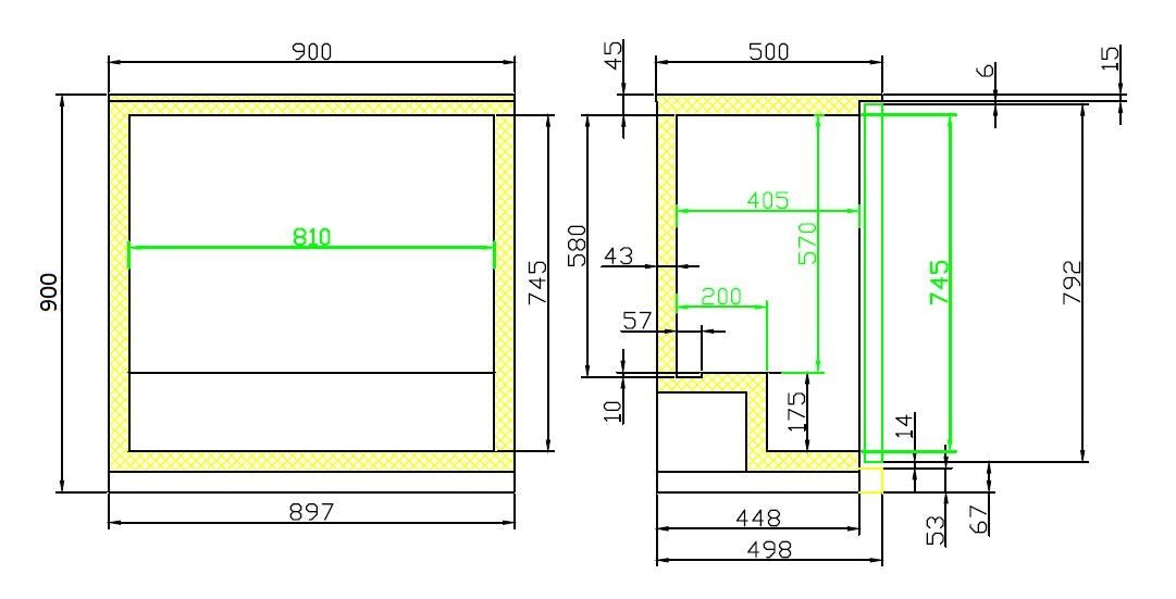 Backbar cooler sort 2 skyvdører - for Storkjøkken - XL - Storkjøkken