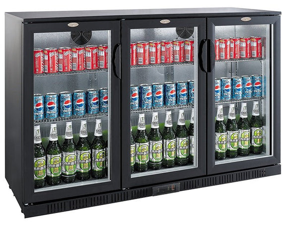 Backbar cooler sort 3 dører - for Storkjøkken - XL - Storkjøkken