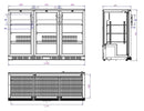 Backbar cooler sort 3 dører - for Storkjøkken - XL - Storkjøkken