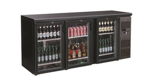 Backbar cooler sort 3 glassdører - for Storkjøkken - XL - Storkjøkken