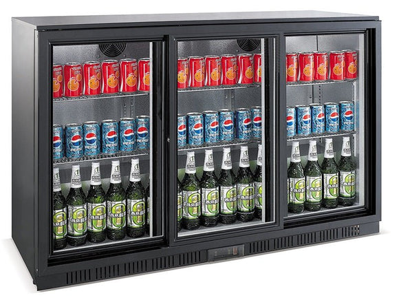 Backbar cooler sort 3 skydedører - for Storkjøkken - XL - Storkjøkken