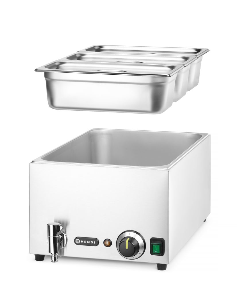 Bain - Marie Ranger sett vannbad med avløpskran - for Storkjøkken - XL - Storkjøkken