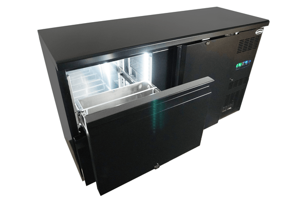 Barcooler sort 1 dør og 2 skuffer - for Storkjøkken - XL - Storkjøkken