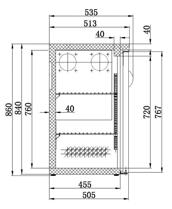 Barkøler sort 3 dører - for Storkjøkken - XL - Storkjøkken