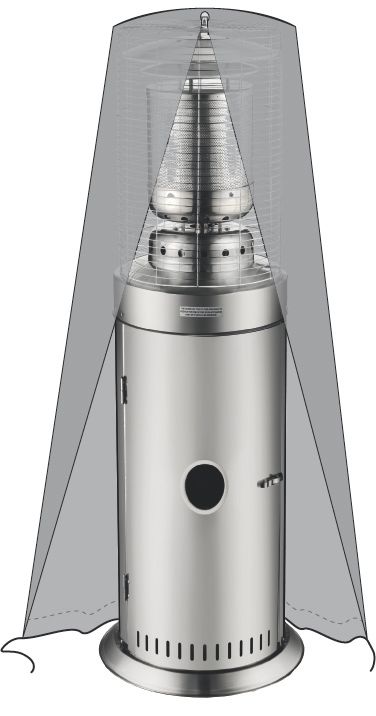 Beskyttelsesdeksel til Terrassevarmer HE272404, 480x480x (H) 2220mm - for Storkjøkken - XL - Storkjøkken