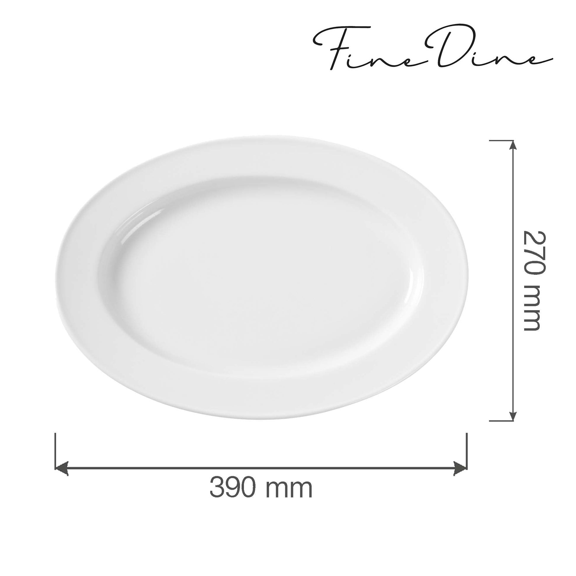 Bianco ovalt fat, 390x270mm, Min. kjøp: 6 - for Storkjøkken - XL - Storkjøkken
