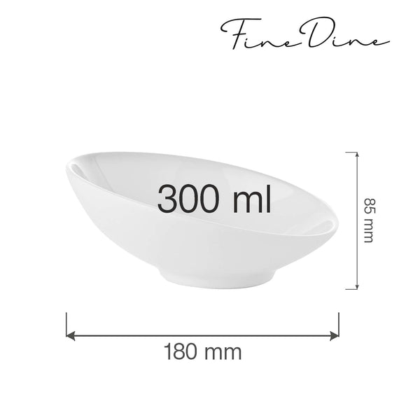 Bianco skråstilt skål, 180 mm, Min. kjøp: 6 - for Storkjøkken - XL - Storkjøkken
