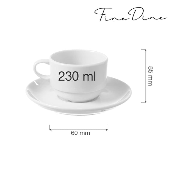 Bianco stabelbar kopp med skål, 230 ml, Min. kjøp: 6 - for Storkjøkken - XL - Storkjøkken