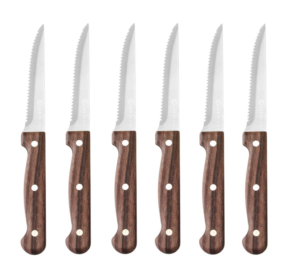 Biffkniv - 6 stk, Brun, 6 stk., (L)210mm - for Storkjøkken - XL - Storkjøkken