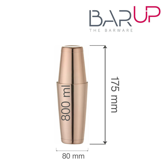 Boston shaker, Bar up, 0,8L, kobber, ø90mm - for Storkjøkken - XL - Storkjøkken