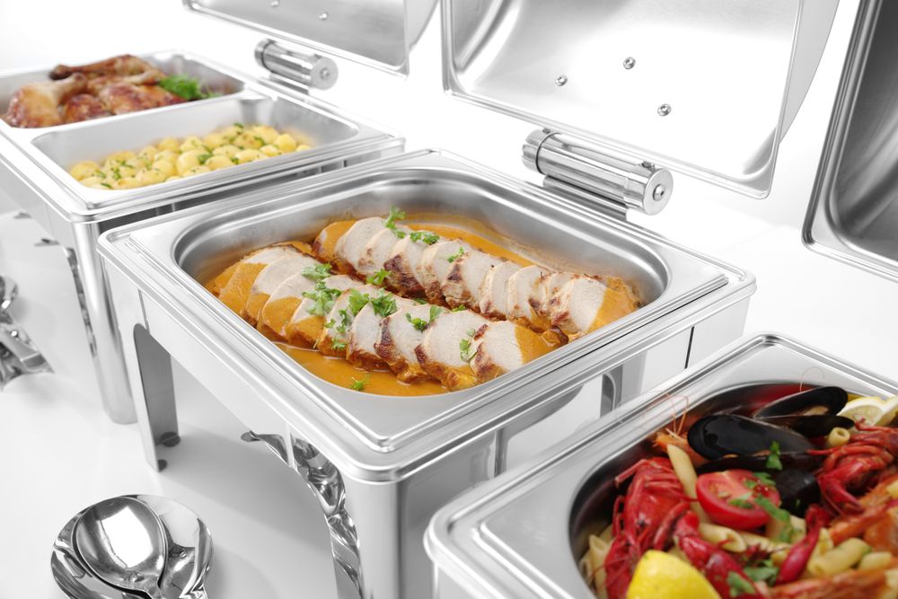 Chafing buffet varmer GN 2/3 Høyglans pollert, 6L, 395x405X (H) 320mm - for Storkjøkken - XL - Storkjøkken