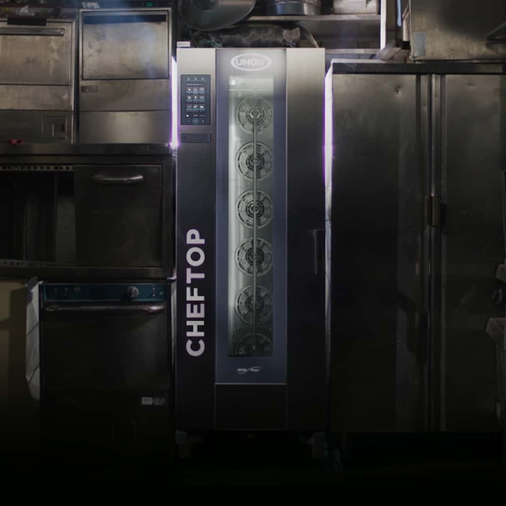 Cheftop Big Plus kombidamper 20 GN med tralle, høyrehengslet - 400V3N - for Storkjøkken - XL - Storkjøkken