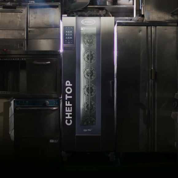 Cheftop Big Plus kombidamper 20 GN med tralle, høyrehengslet - 400V3N - for Storkjøkken - XL - Storkjøkken