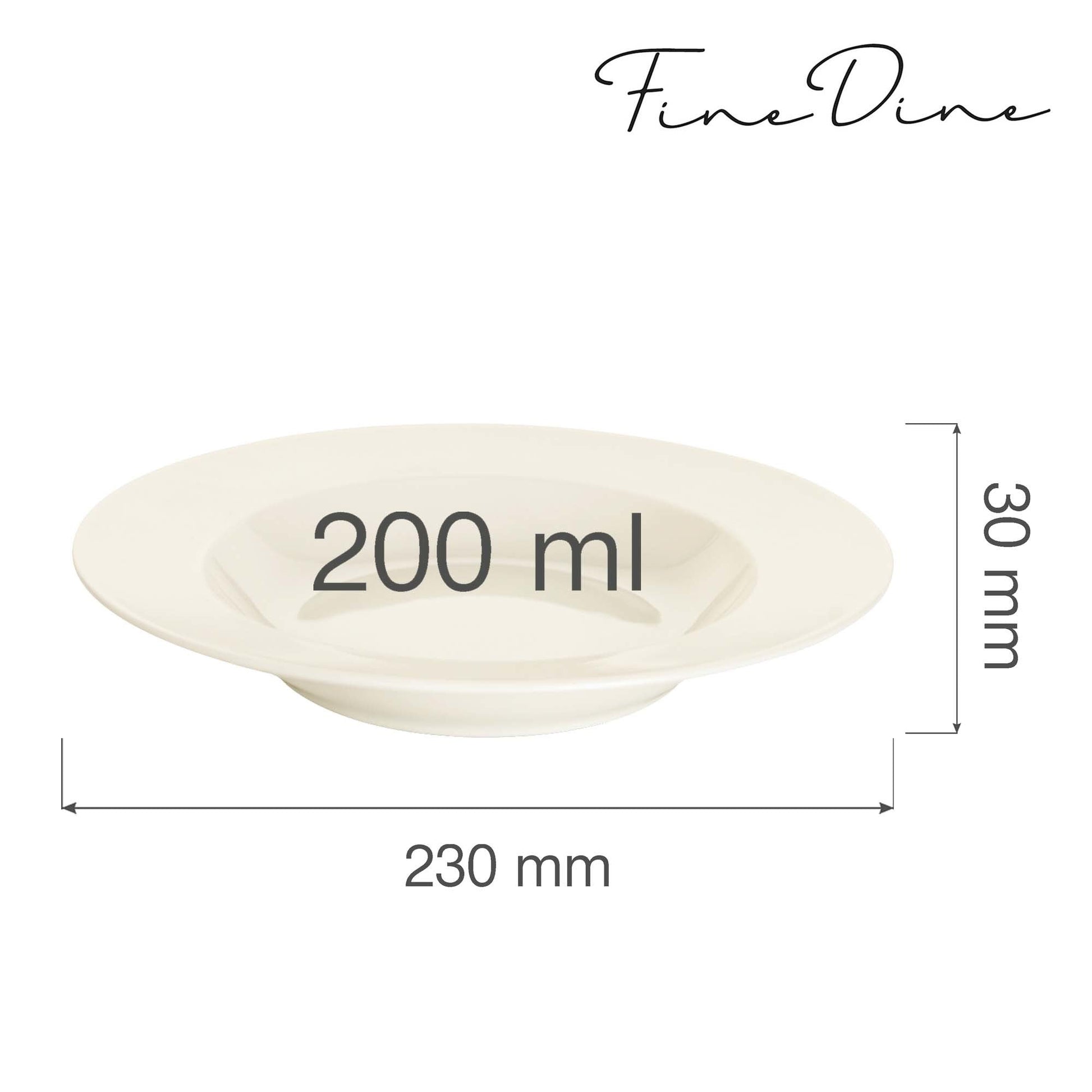 Crema dyp tallerken, 230 mm, Min. kjøp: 6 - for Storkjøkken - XL - Storkjøkken