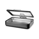 De Luxe svart induksjonsvarmefat med glasslokk, GN 1/1 - for Storkjøkken - XL - Storkjøkken