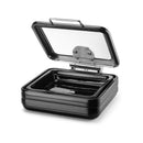 De Luxe svart induksjonsvarmefat med glasslokk, GN 2/3, Min. kjøp: 1 - for Storkjøkken - XL - Storkjøkken