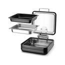 De Luxe svart induksjonsvarmefat med glasslokk, GN 2/3, Min. kjøp: 1 - for Storkjøkken - XL - Storkjøkken