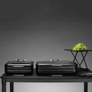 De Luxe svart rund induksjonsvarmefat med glasslokk, 9 l - for Storkjøkken - XL - Storkjøkken