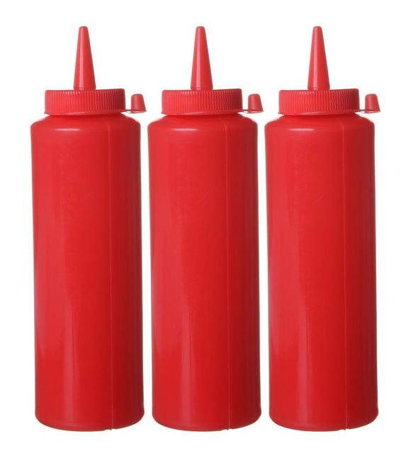 Dispenser flaskesett - 0,2L - 3 stk. - Rød - for Storkjøkken - XL - Storkjøkken