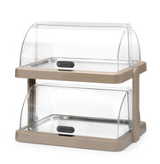 Dobbel roll - top kjøledisplay Duo UNIQ, designet av Robert Bronwasser, Beige, 480x355x(H)480mm - for Storkjøkken - XL - Storkjøkken