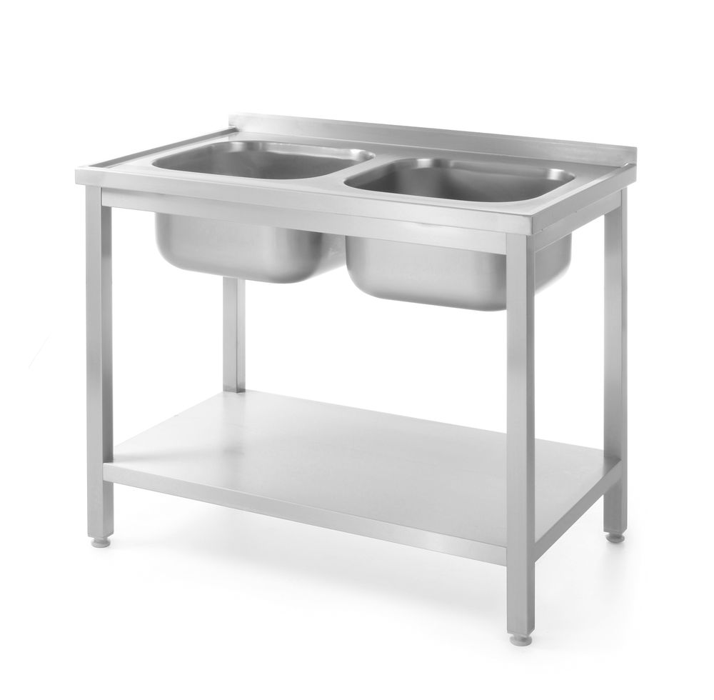 Dobbeltvask med hylle - 700 mm, 1000x700x (h) 850mm - for Storkjøkken - XL - Storkjøkken