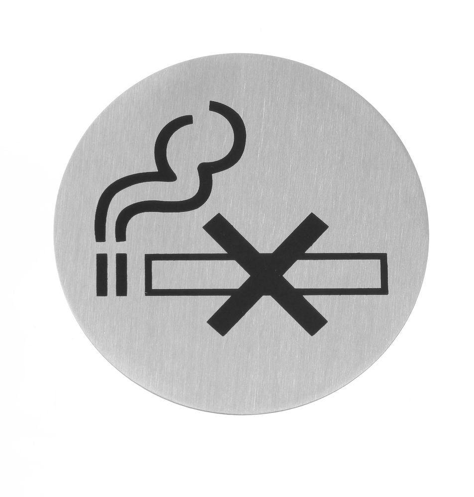 Dørskilt, ingen røyking, Ø75mm - for Storkjøkken - XL - Storkjøkken