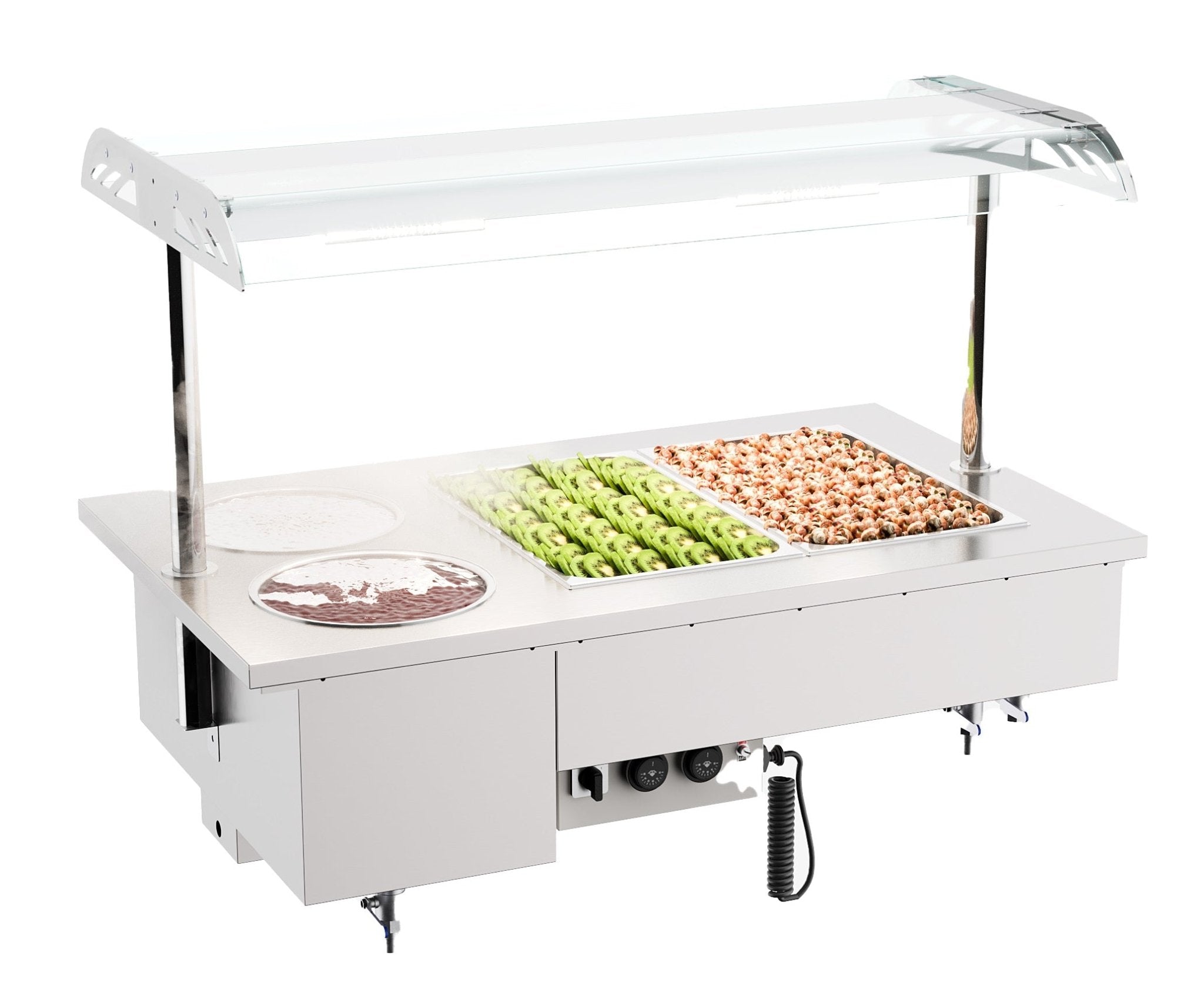Drop - in bain - marie enhet med skåler 2/1 - for Storkjøkken - XL - Storkjøkken