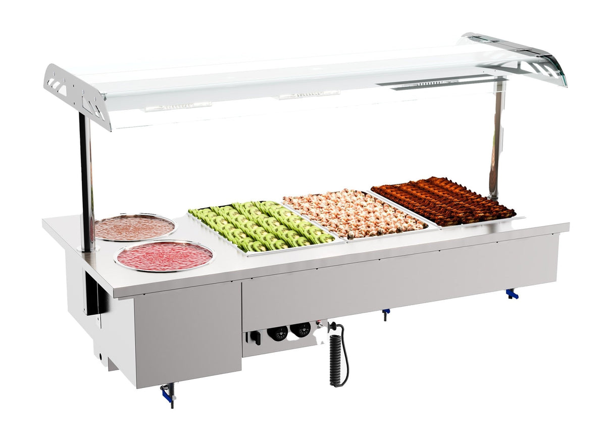 Drop - in bain - marie enhet med skåler 3/1 - for Storkjøkken - XL - Storkjøkken